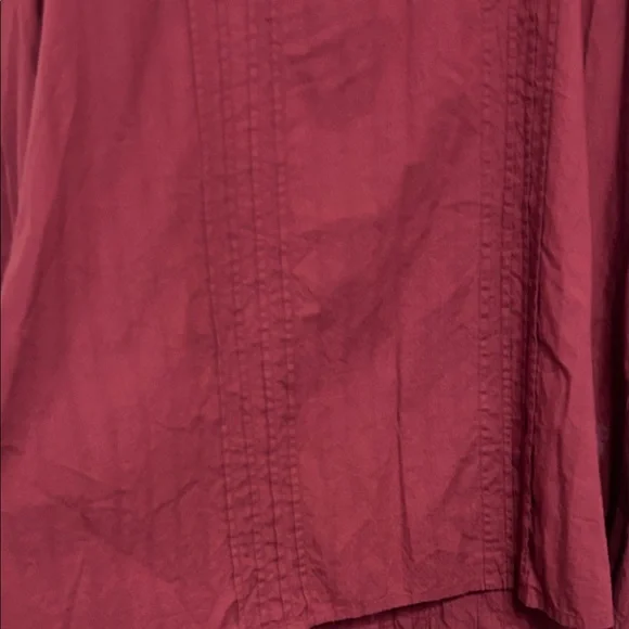 Denim 24/7 Wine Ruffle Cotton Blouse Button up with Lace Trim Fancy size 22 - Picture 12 of 14